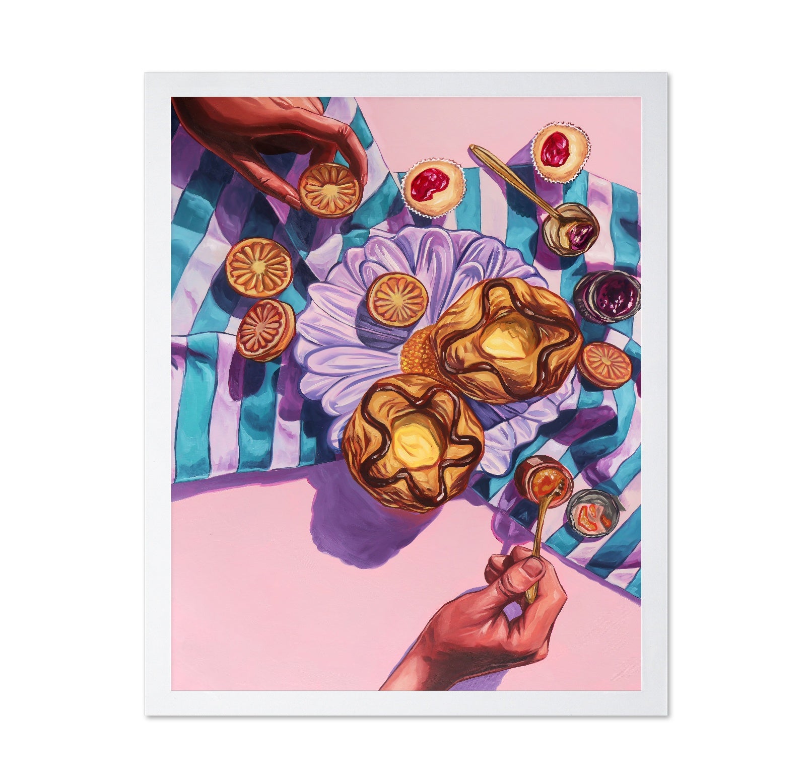 Jam Pastries and Hands Still Life