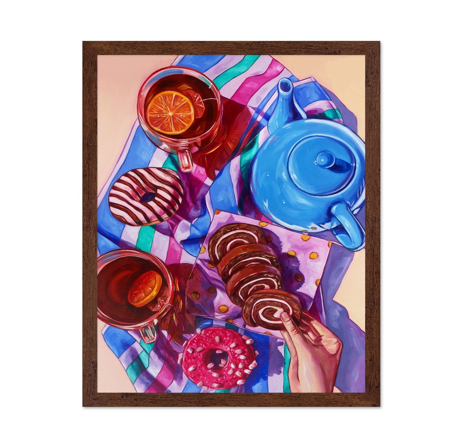 Tea and Donuts Breakfast Still Life
