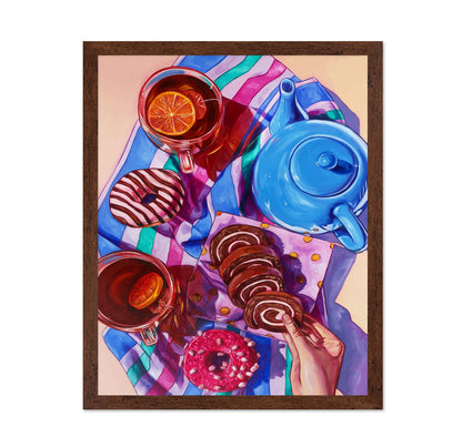 Tea and Donuts Breakfast Still Life
