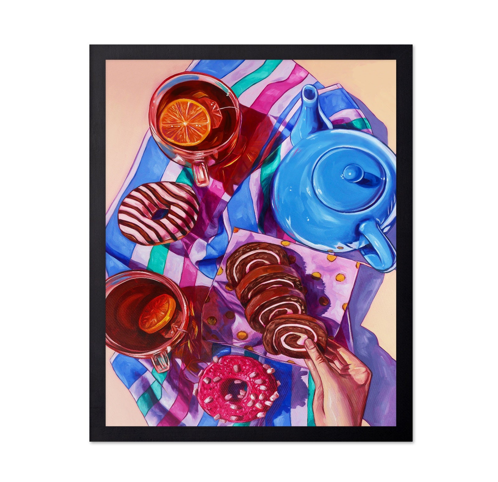 Tea and Donuts Breakfast Still Life