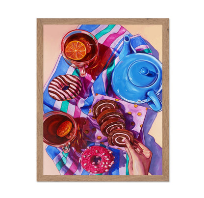 Tea and Donuts Breakfast Still Life