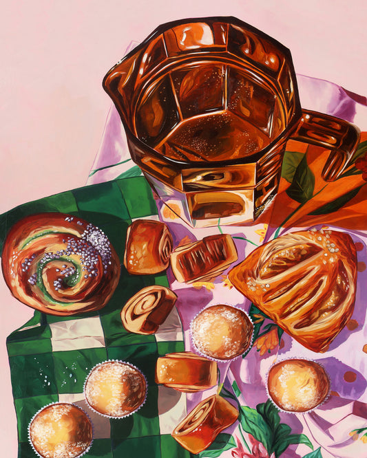 Coffee Pot and Pastry Still Life