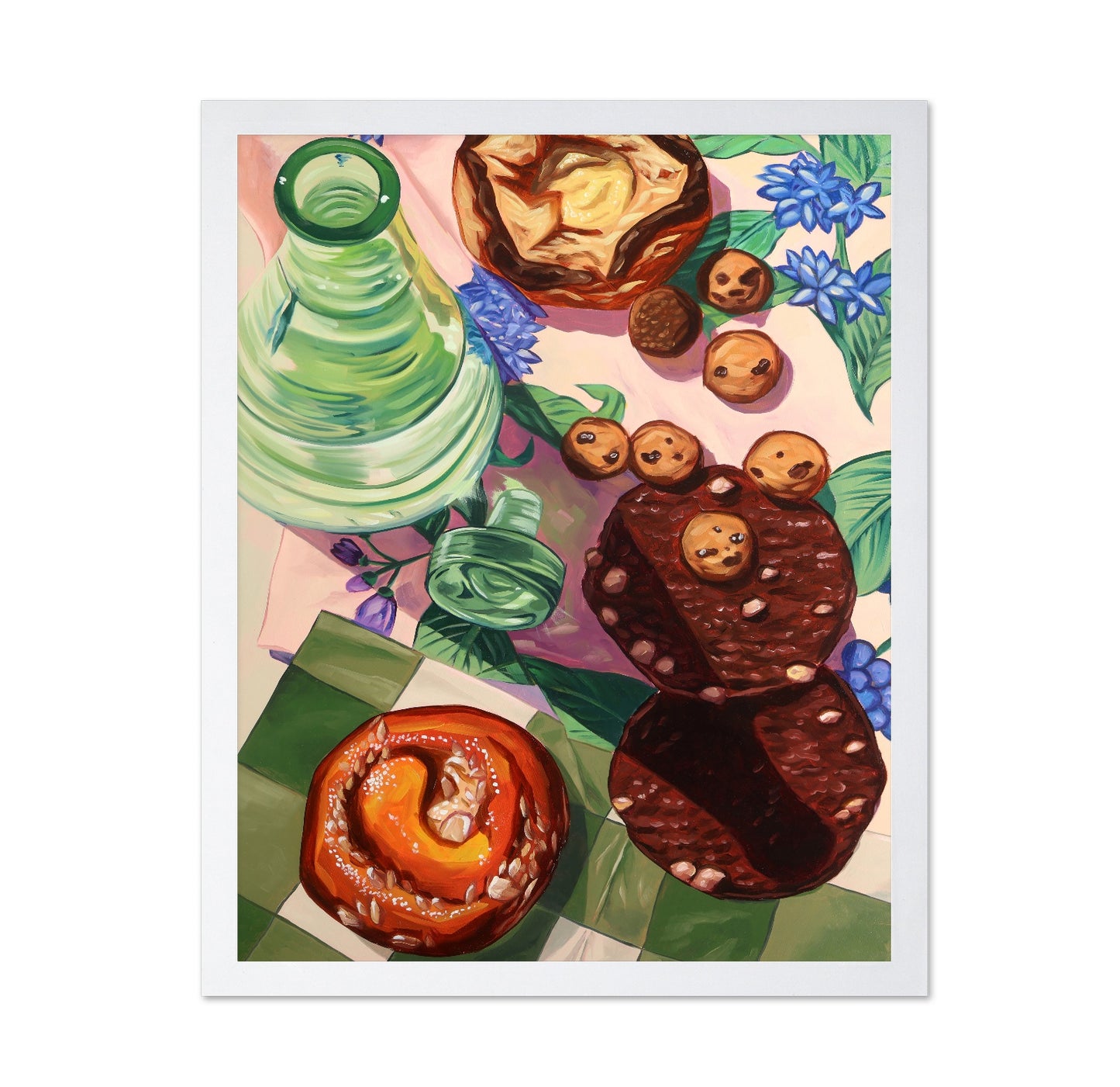 Pastry and Green Bottle Still Life