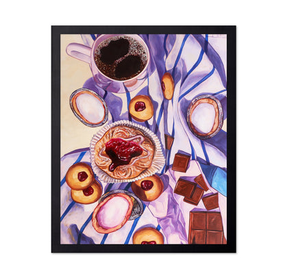 Coffee and Jam Pastry Still Life