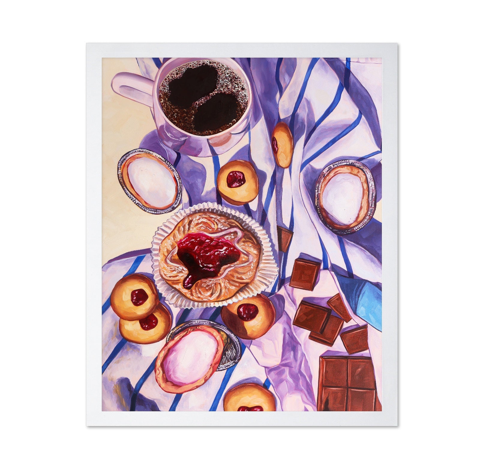 Coffee and Jam Pastry Still Life