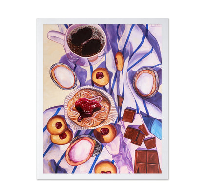 Coffee and Jam Pastry Still Life