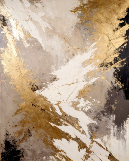 Golden Fracture Abstract