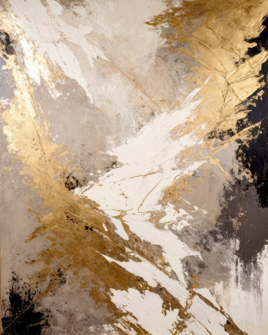 Golden Fracture Abstract