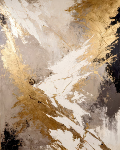 Golden Fracture Abstract