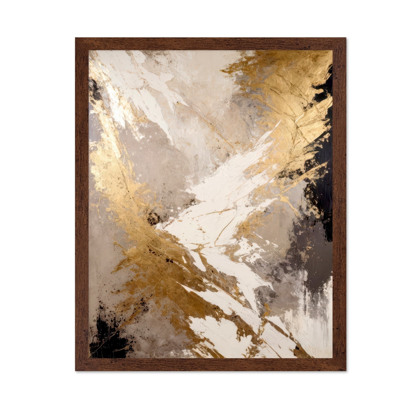 Golden Fracture Abstract