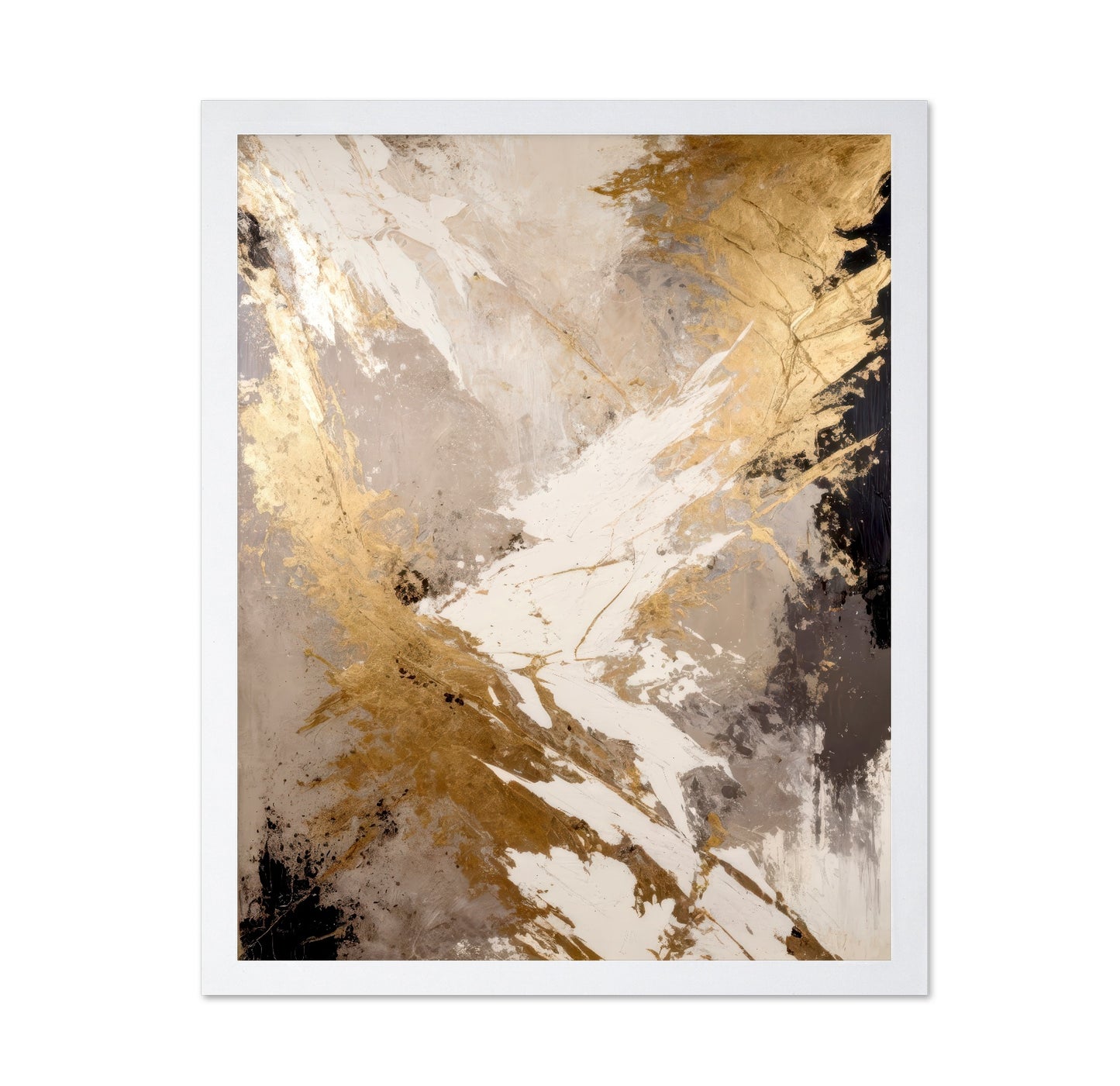 Golden Fracture Abstract