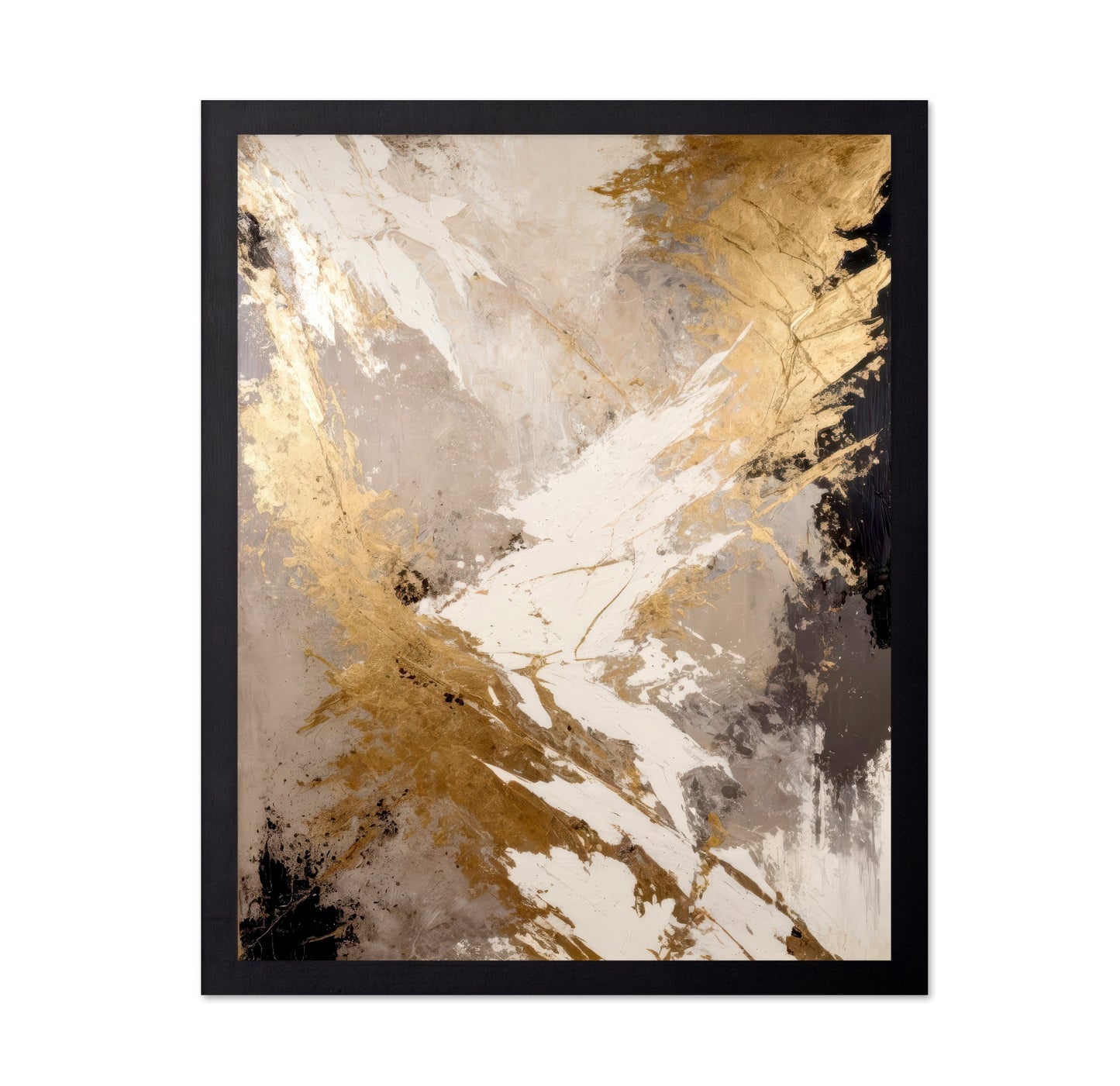 Golden Fracture Abstract