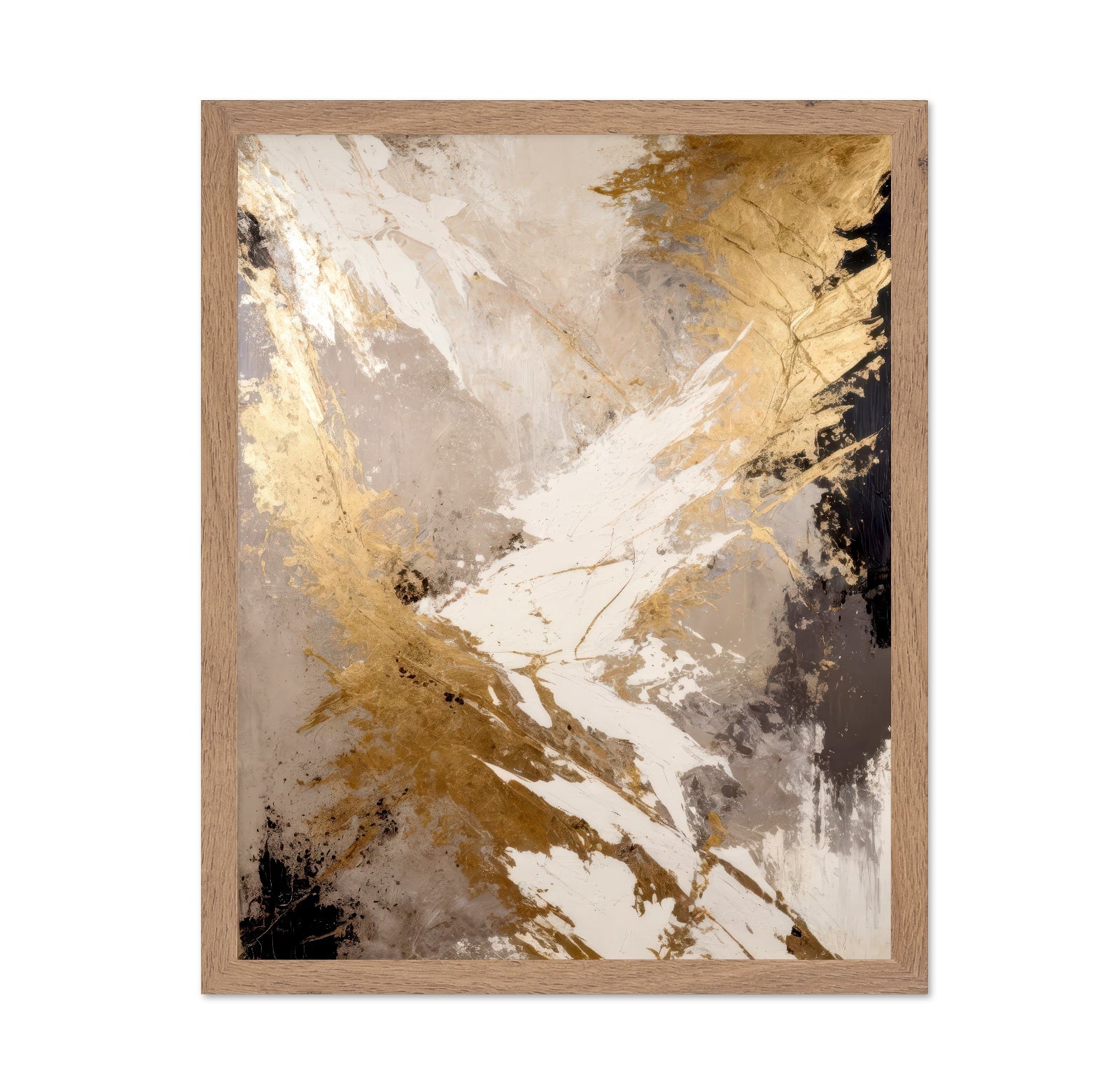 Golden Fracture Abstract