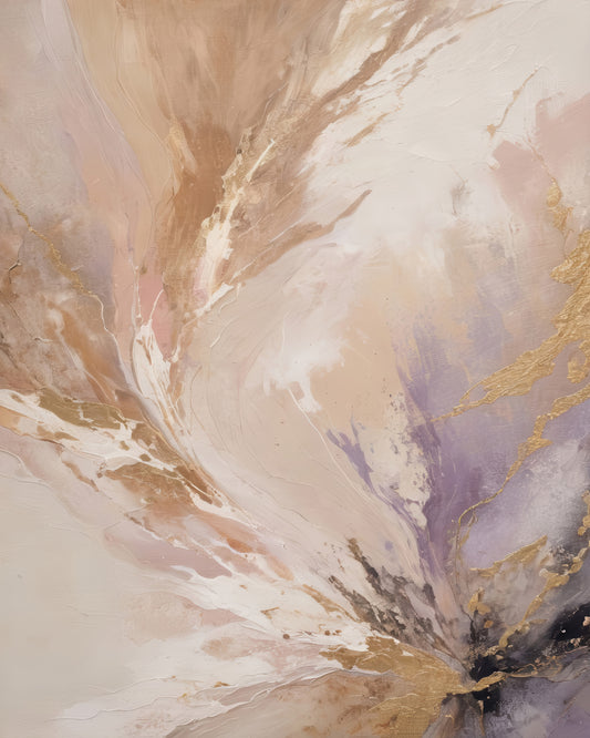 Blush Lavender Gold Abstract