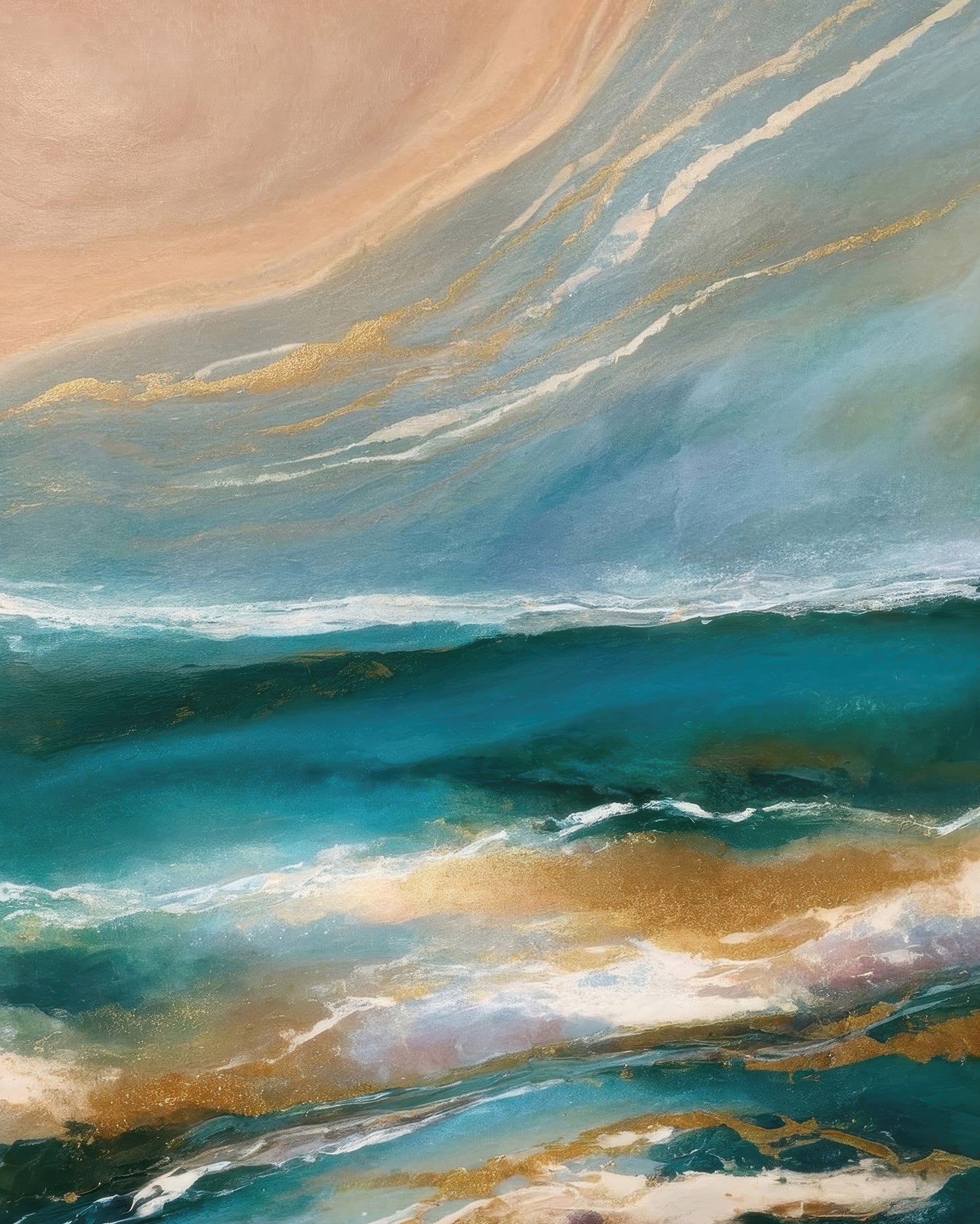 Coastal Gold Wave Abstract