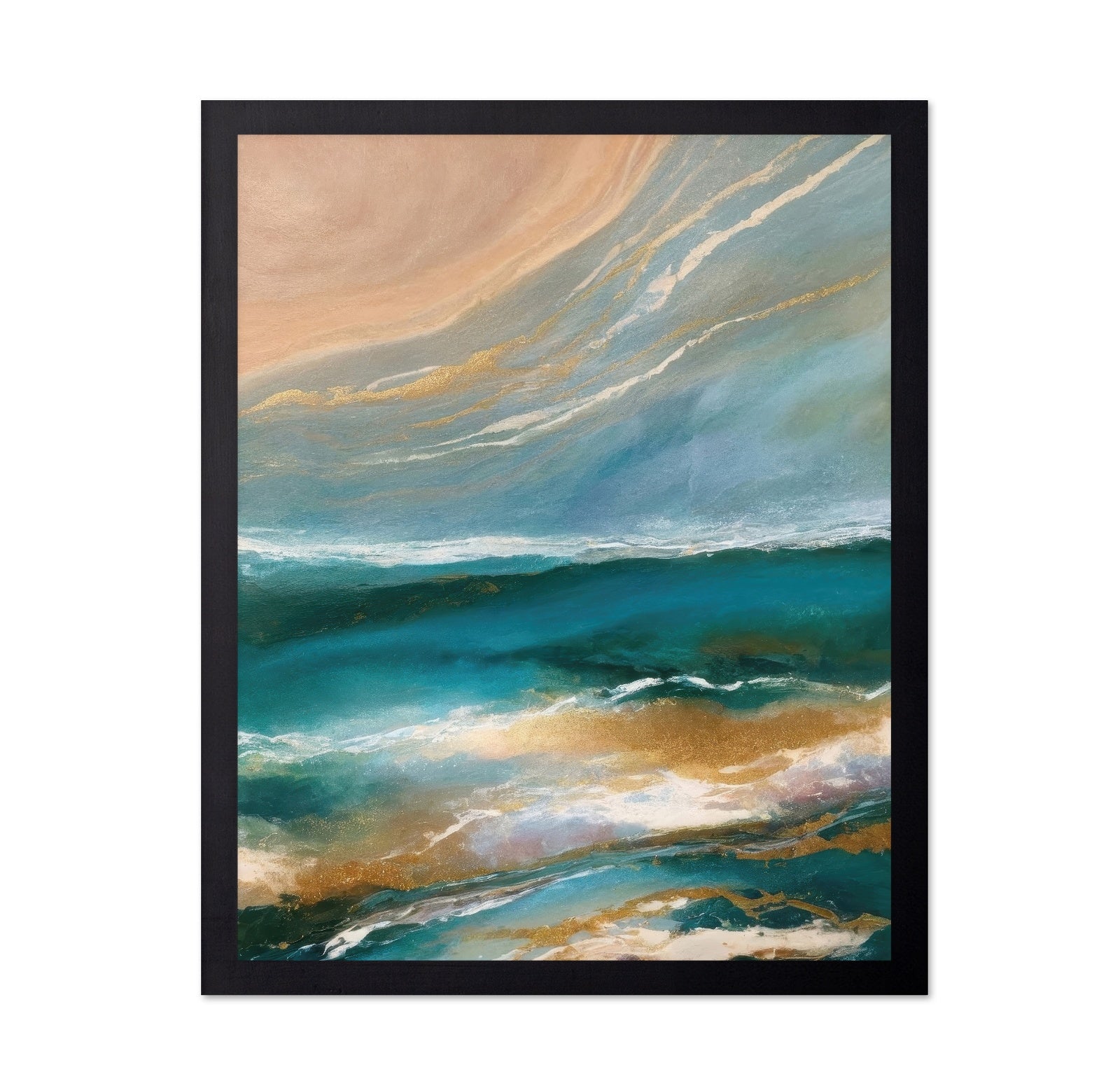 Coastal Gold Wave Abstract