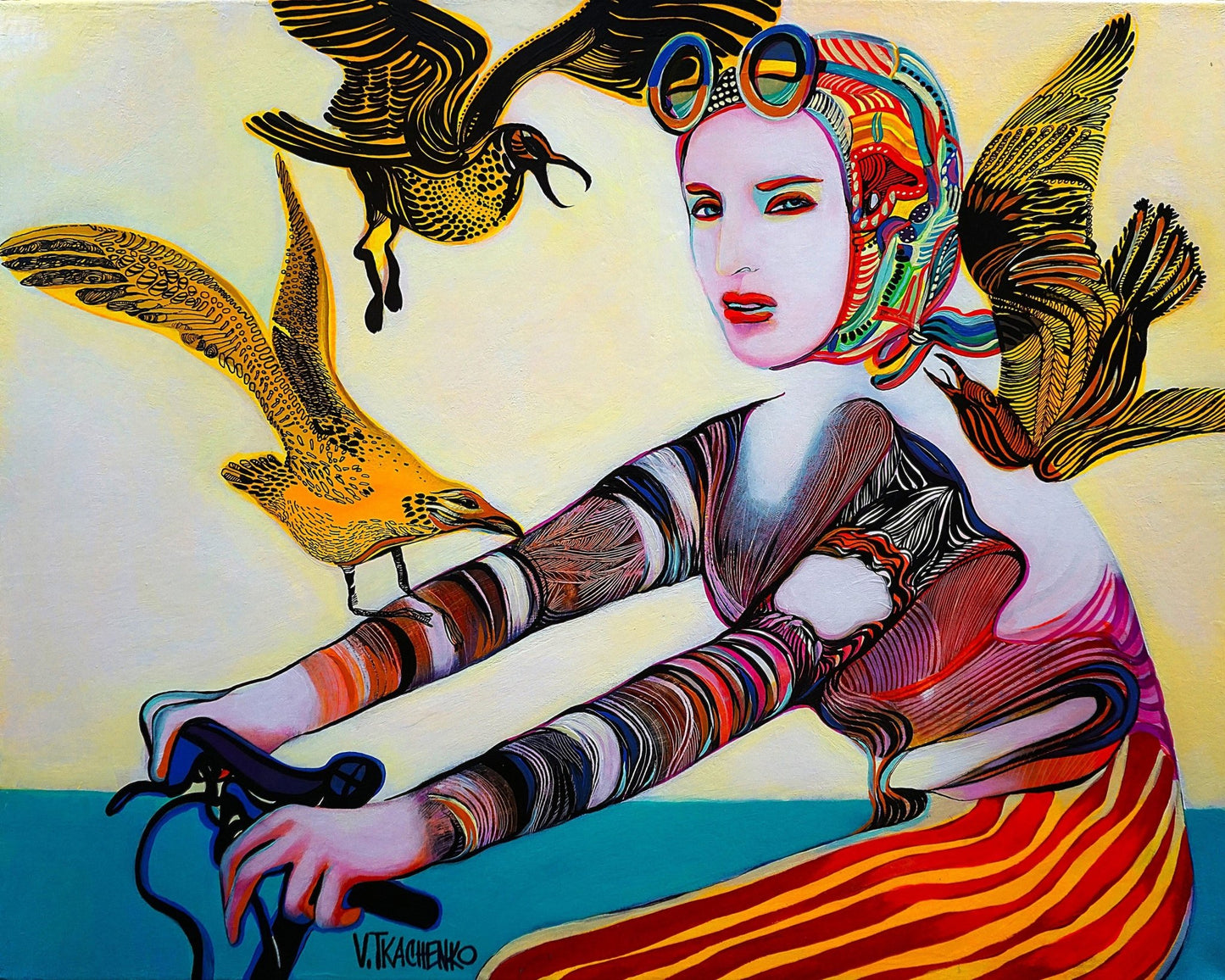 Surreal Woman Birds