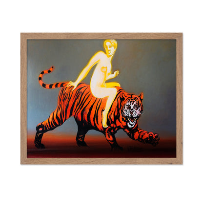 Woman Riding Tiger