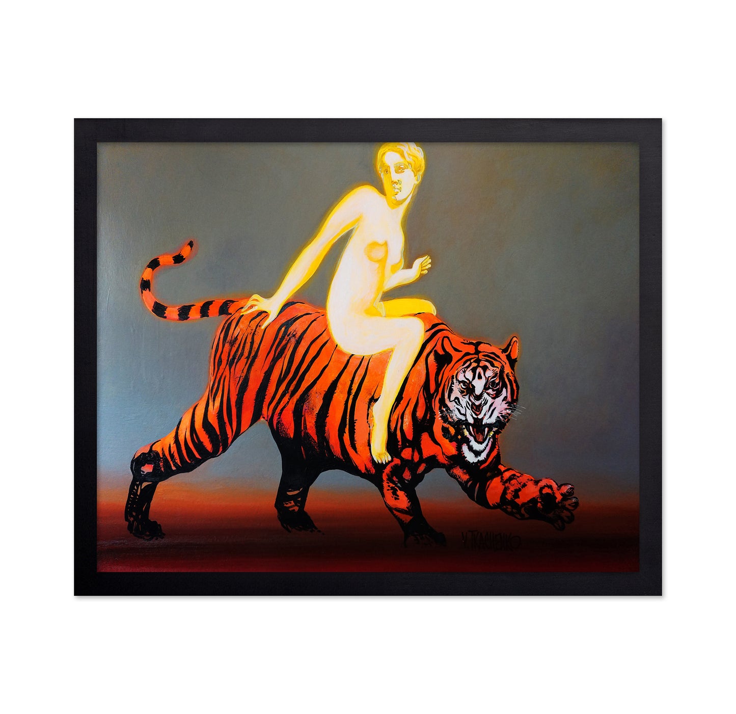 Woman Riding Tiger