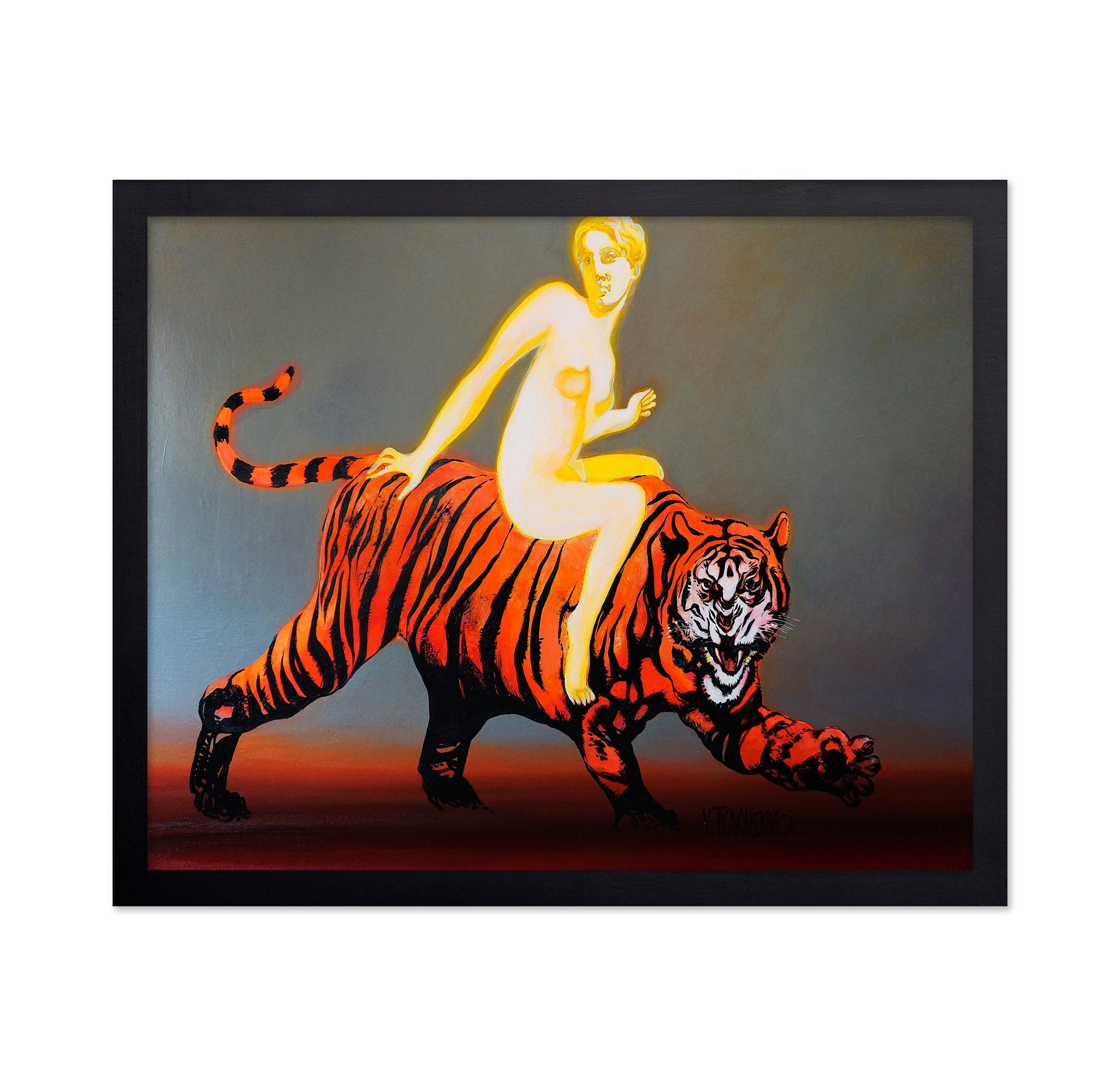 Woman Riding Tiger