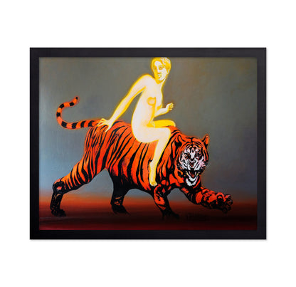 Woman Riding Tiger