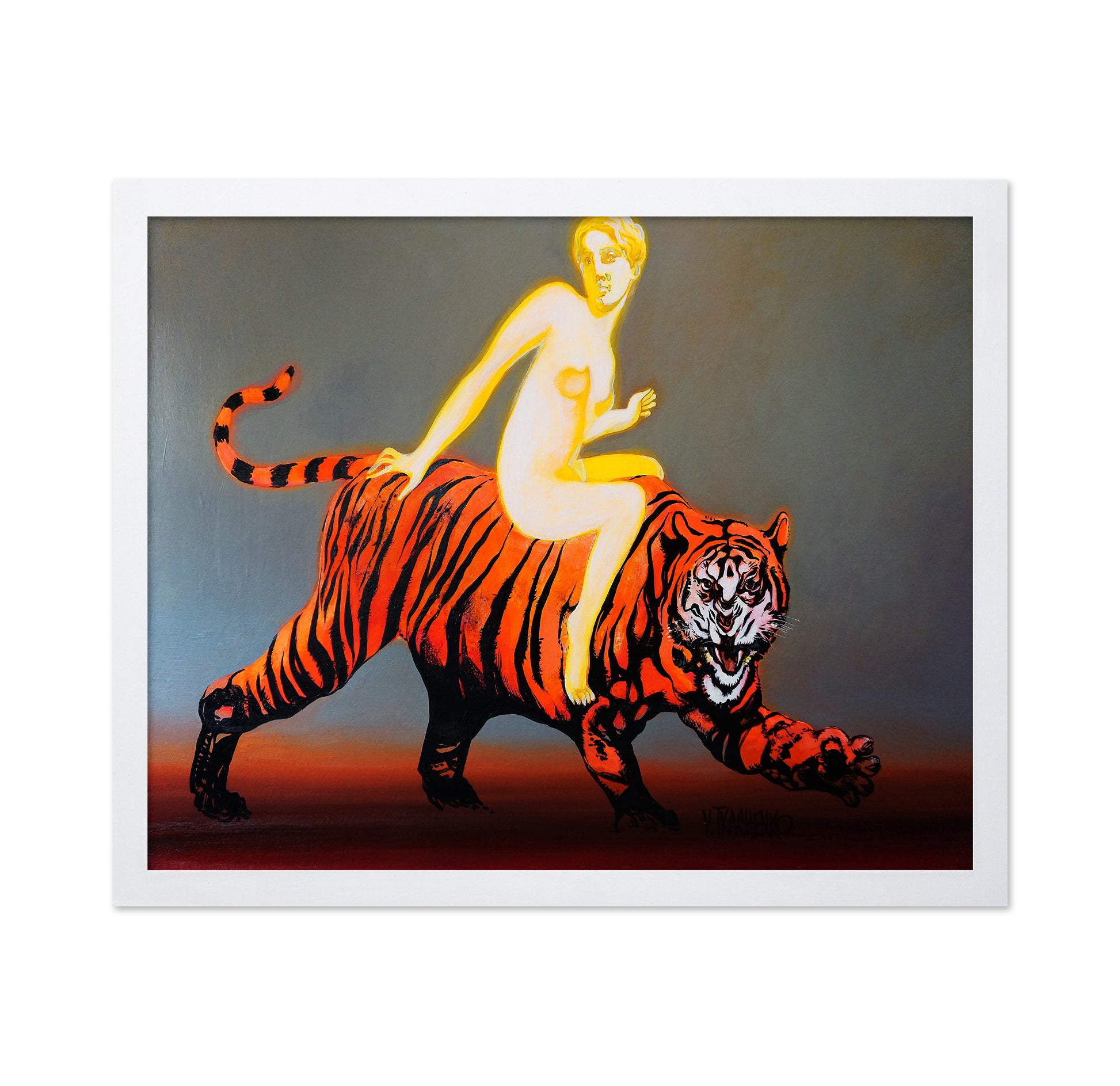 Woman Riding Tiger