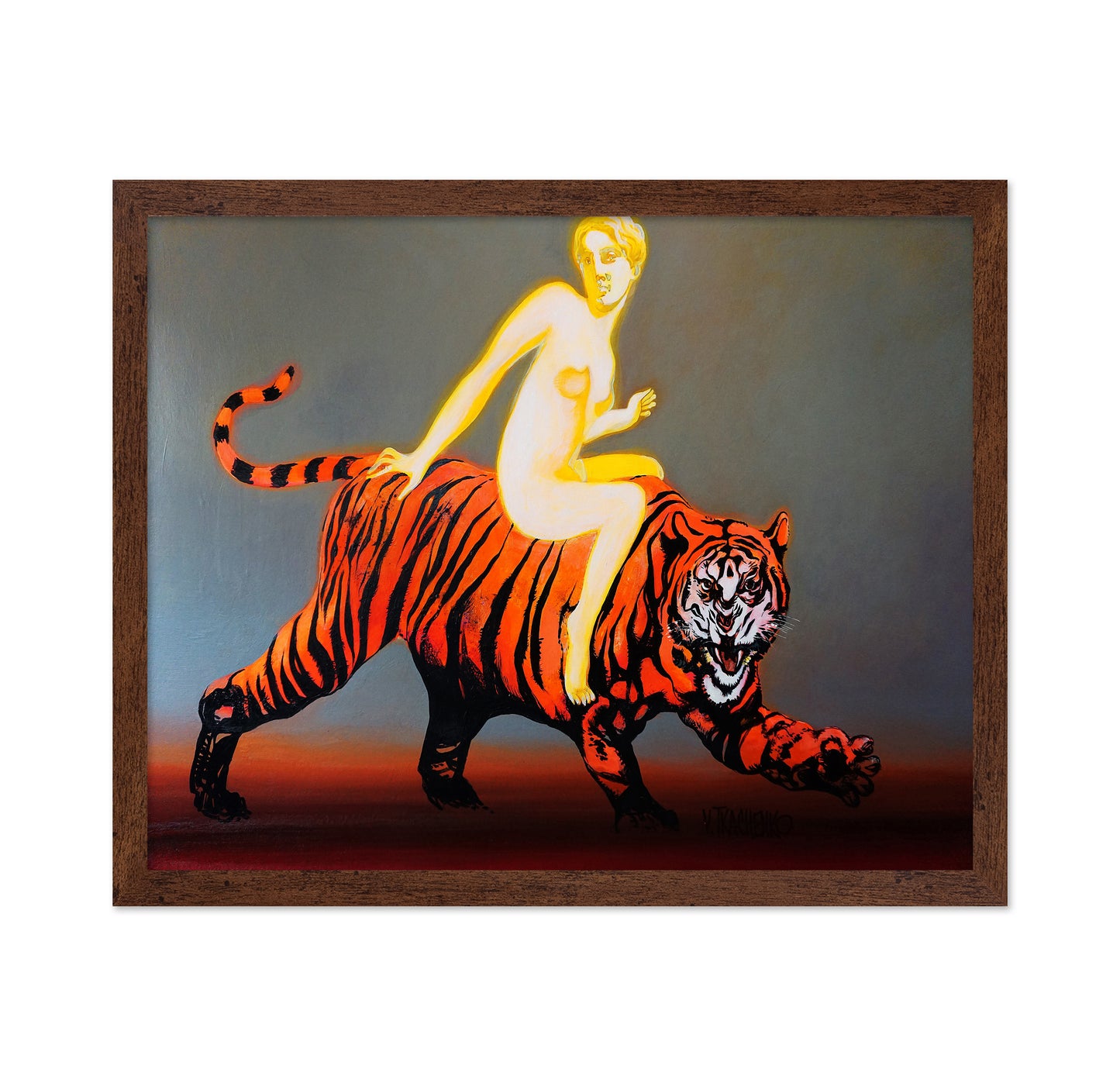Woman Riding Tiger