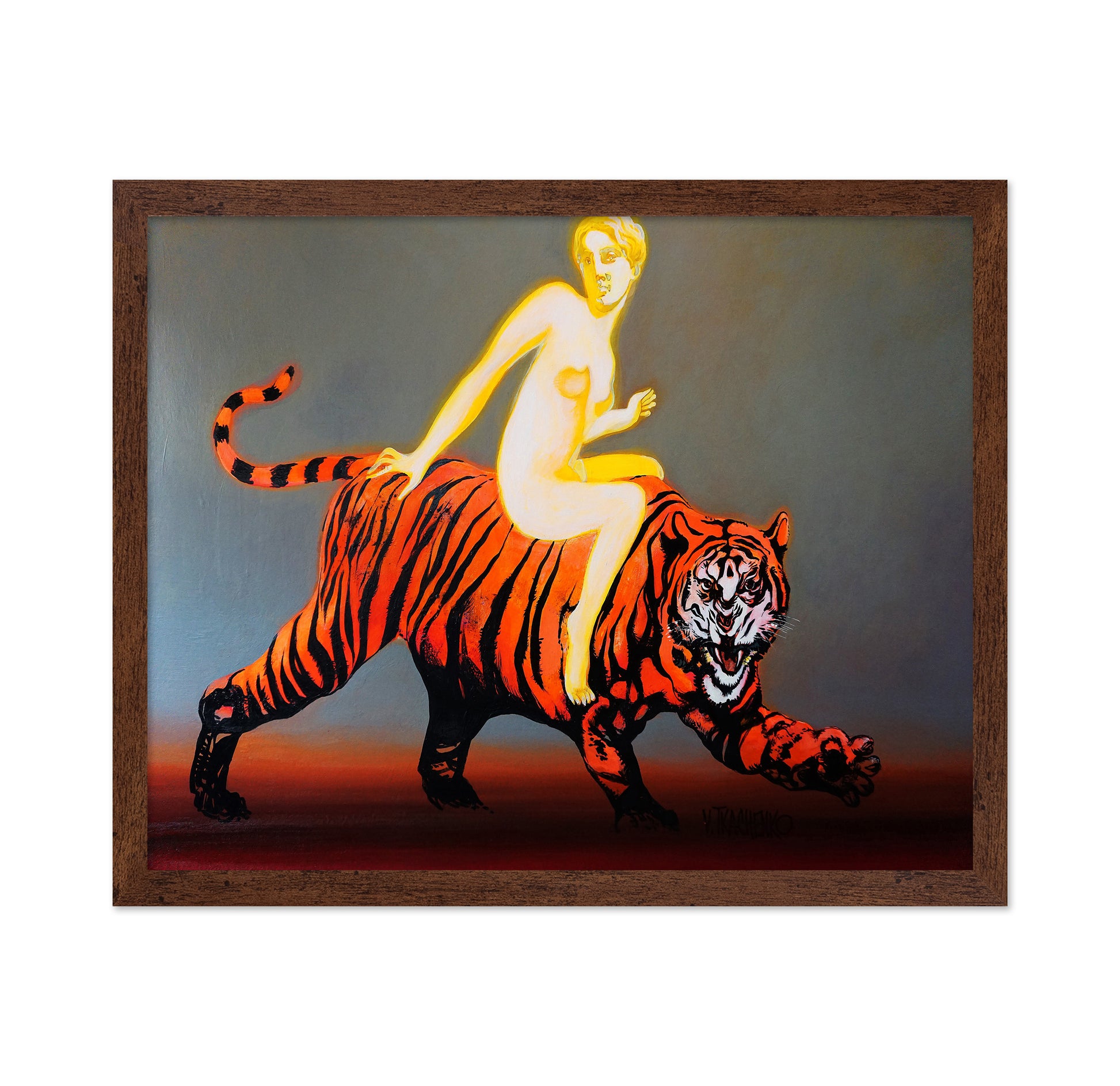 Woman Riding Tiger