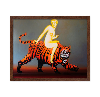 Woman Riding Tiger