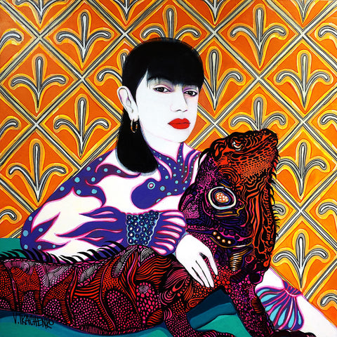 Woman With Iguana