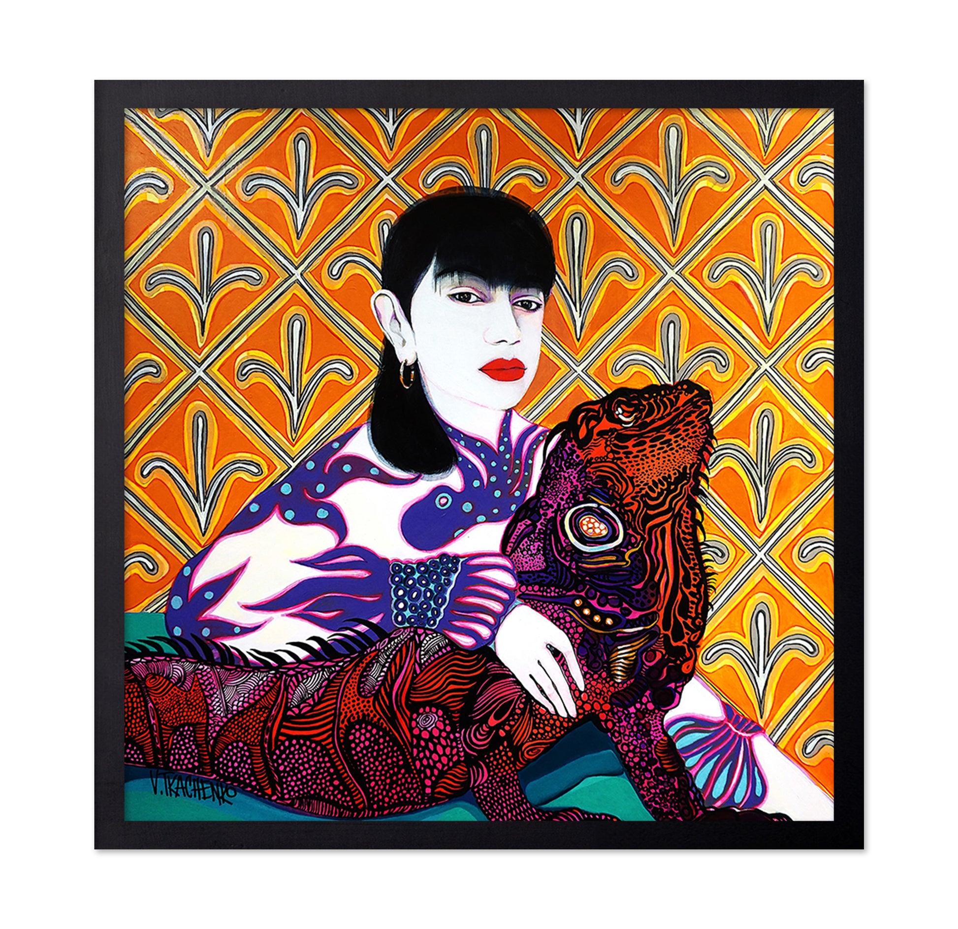 Woman With Iguana
