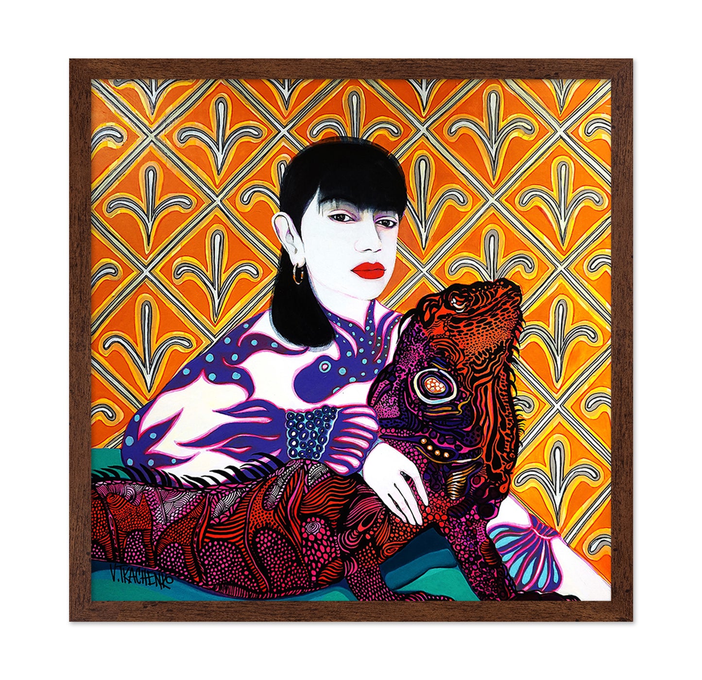 Woman With Iguana