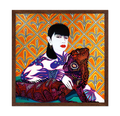 Woman With Iguana