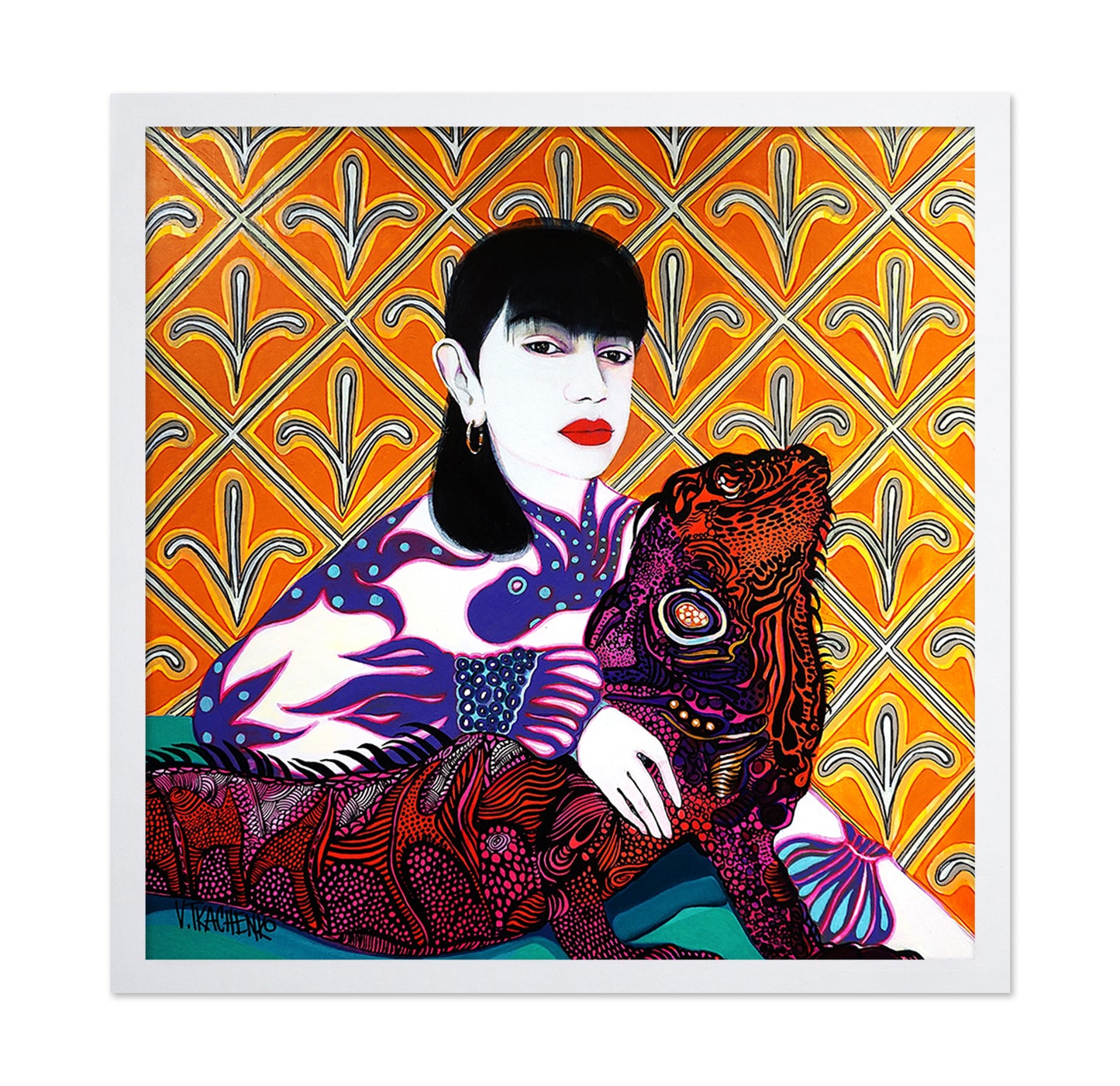 Woman With Iguana