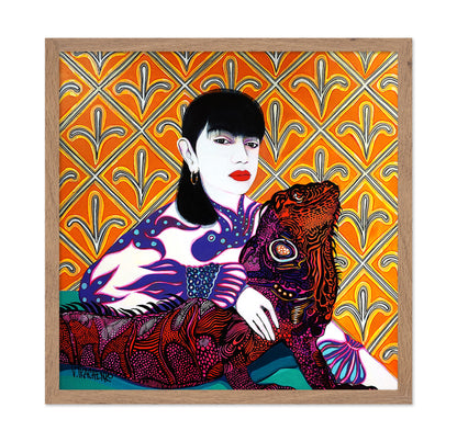 Woman With Iguana