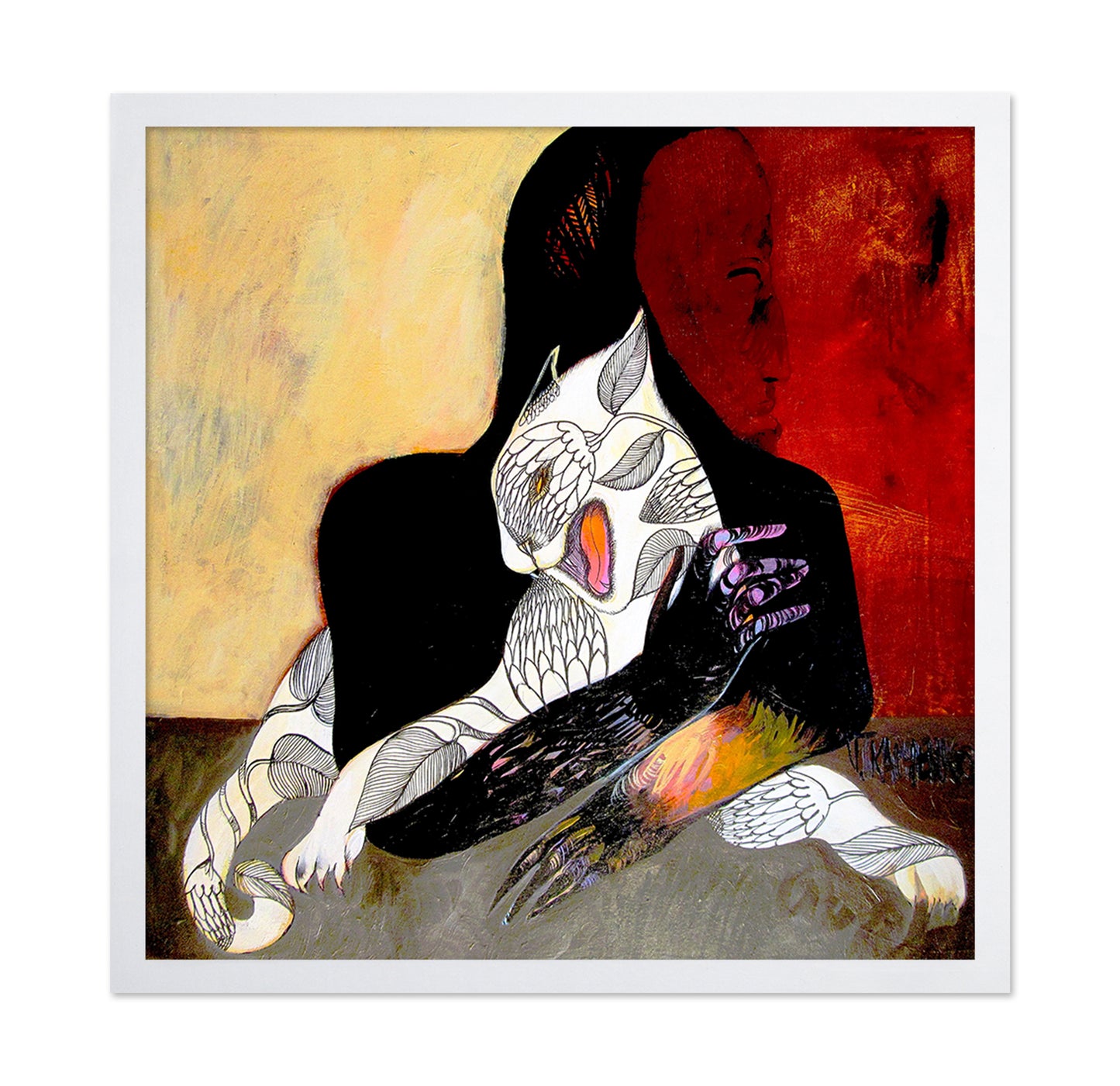 Woman With Owl Mask