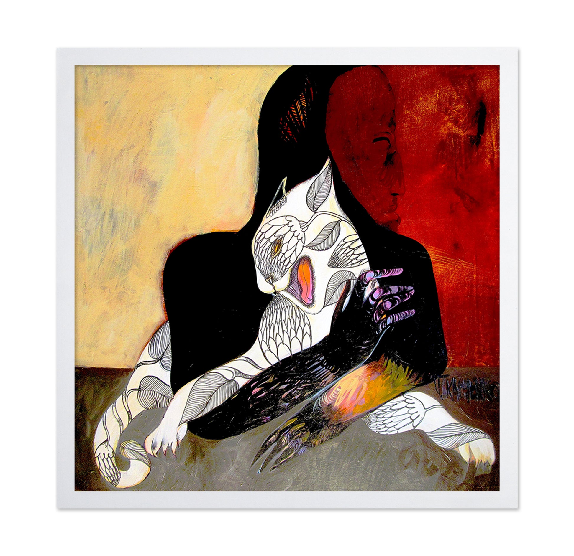 Woman With Owl Mask