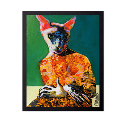 Sphynx Cat Portrait in Abstract Style
