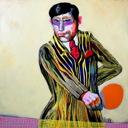 Man Playing Table Tennis