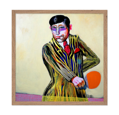 Man Playing Table Tennis