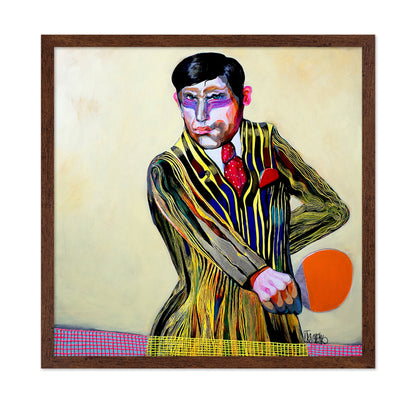 Man Playing Table Tennis