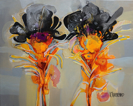 Abstract Twin Floral Composition