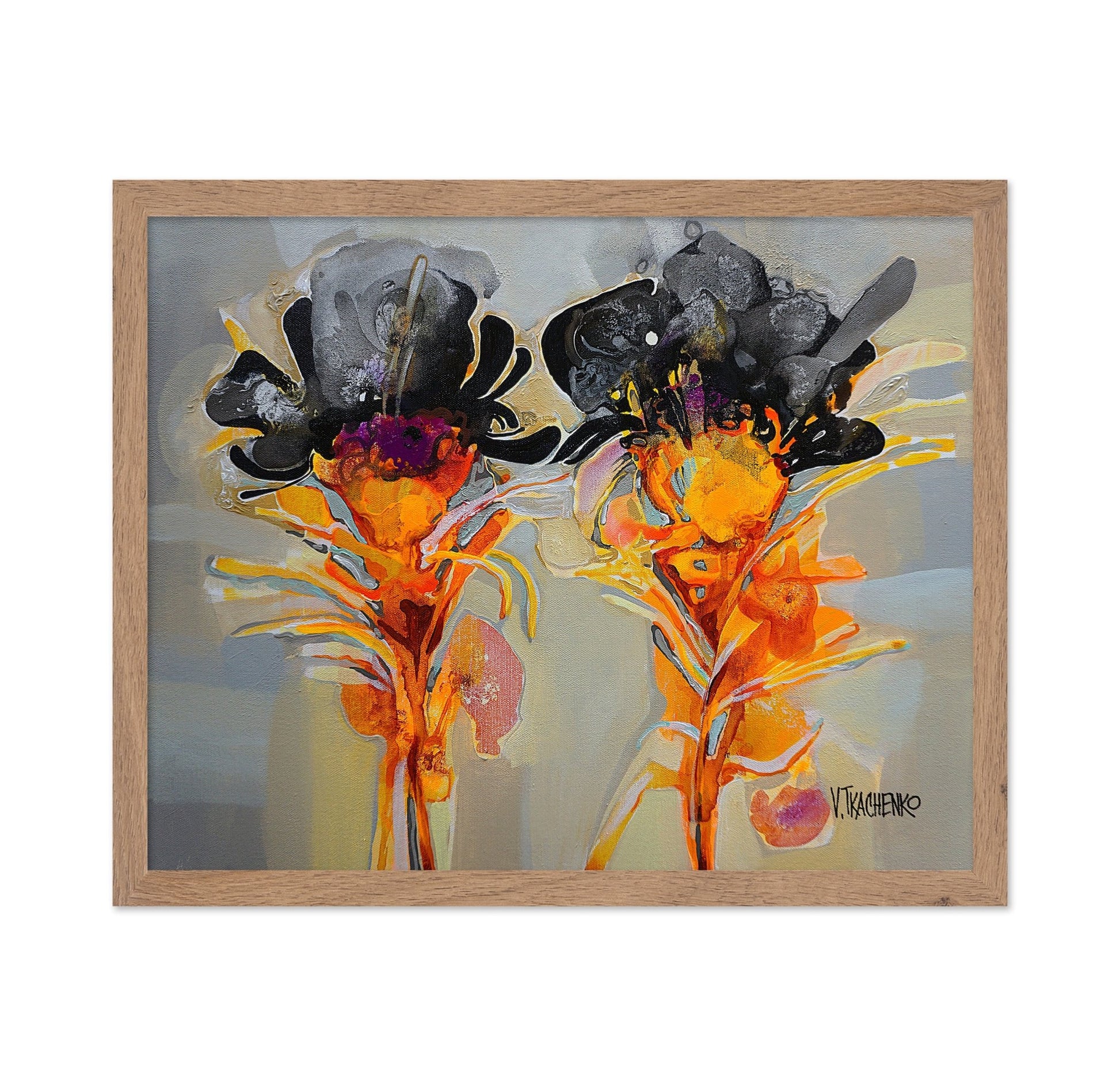 Abstract Twin Floral Composition