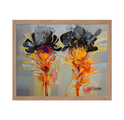 Abstract Twin Floral Composition