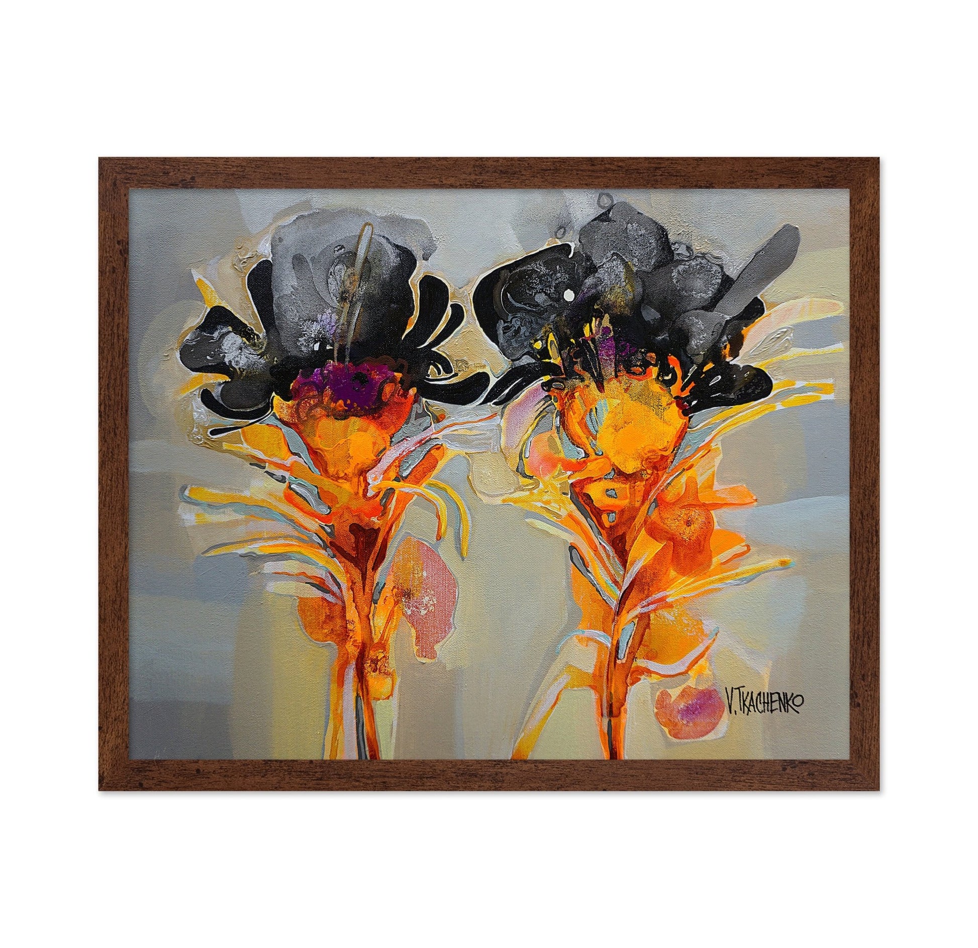 Abstract Twin Floral Composition