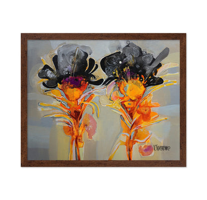 Abstract Twin Floral Composition