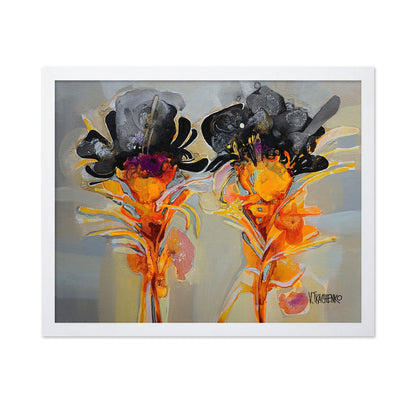 Abstract Twin Floral Composition