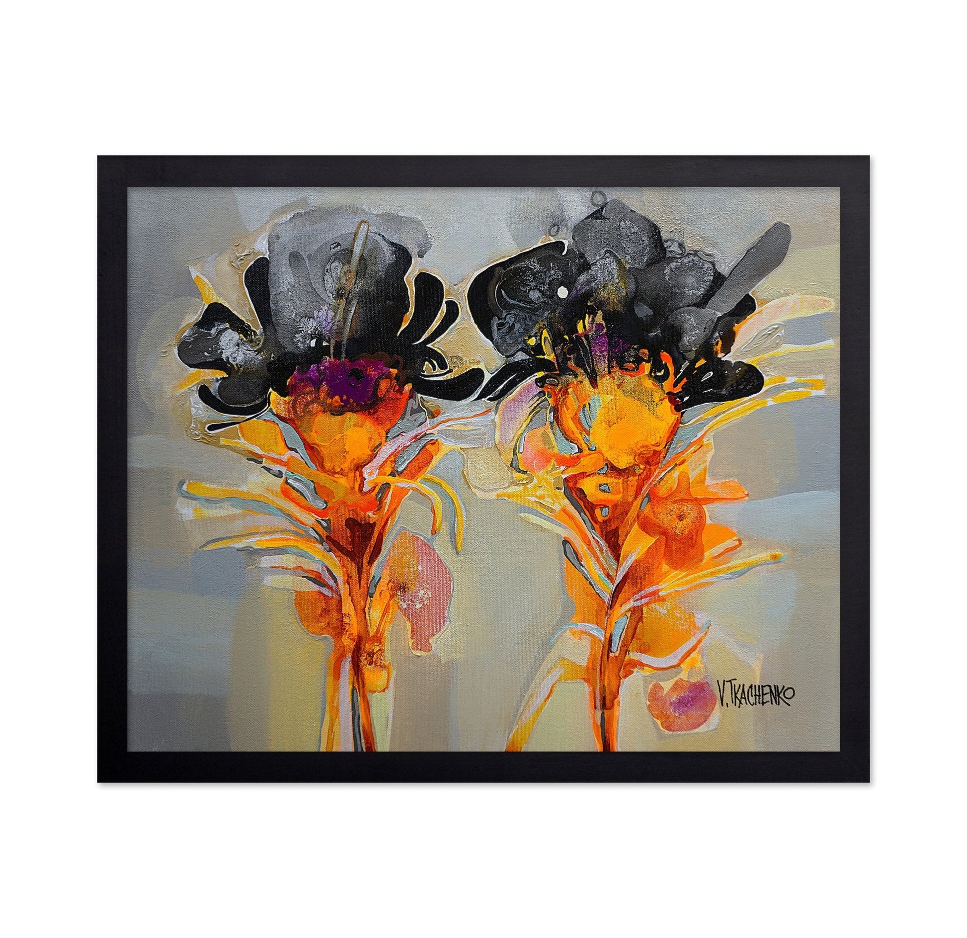 Abstract Twin Floral Composition