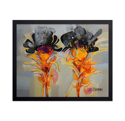Abstract Twin Floral Composition