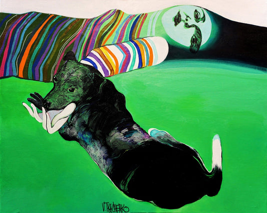 Dog With Abstract Figure